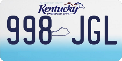 KY license plate 998JGL