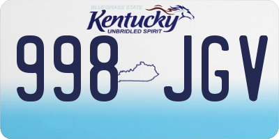 KY license plate 998JGV