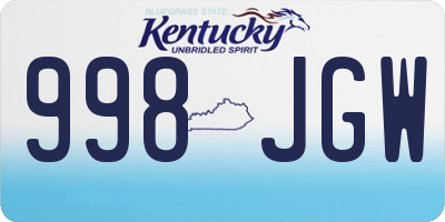 KY license plate 998JGW