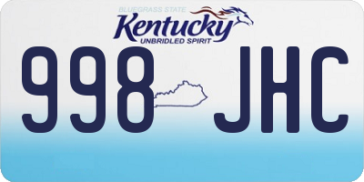 KY license plate 998JHC
