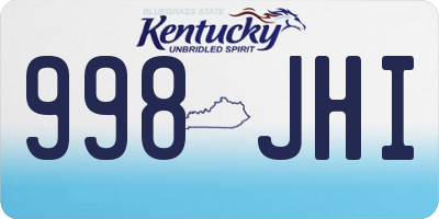 KY license plate 998JHI