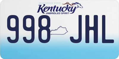 KY license plate 998JHL