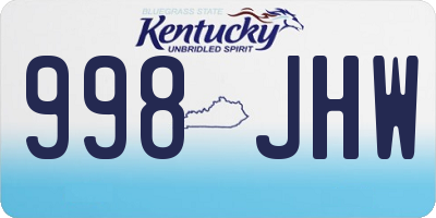 KY license plate 998JHW