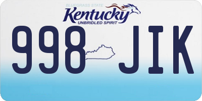 KY license plate 998JIK