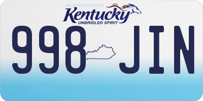 KY license plate 998JIN