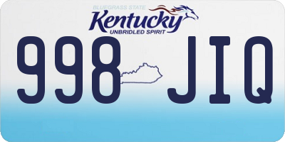 KY license plate 998JIQ