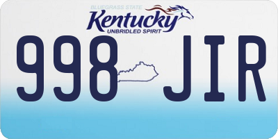 KY license plate 998JIR