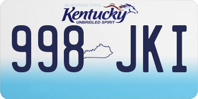 KY license plate 998JKI