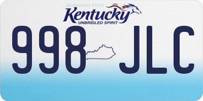 KY license plate 998JLC
