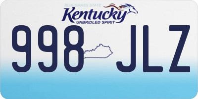 KY license plate 998JLZ