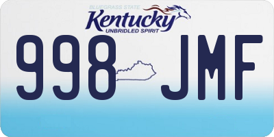 KY license plate 998JMF