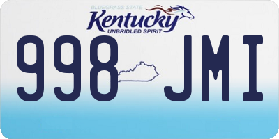 KY license plate 998JMI