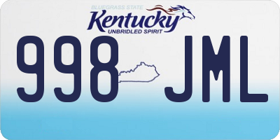 KY license plate 998JML