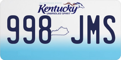 KY license plate 998JMS
