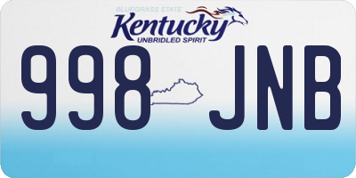 KY license plate 998JNB