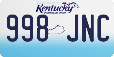 KY license plate 998JNC