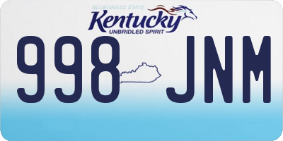 KY license plate 998JNM