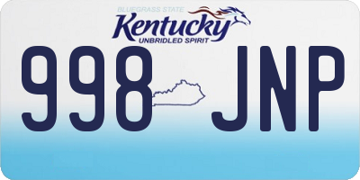 KY license plate 998JNP