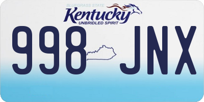 KY license plate 998JNX
