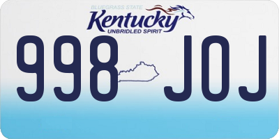 KY license plate 998JOJ