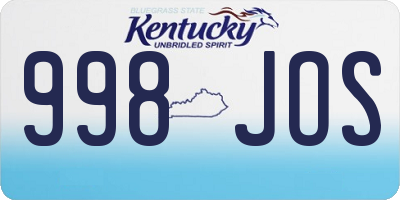 KY license plate 998JOS