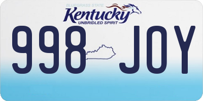 KY license plate 998JOY