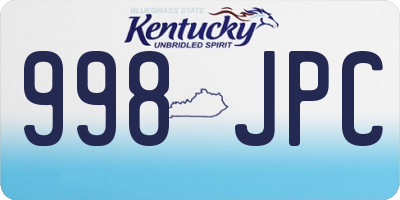 KY license plate 998JPC