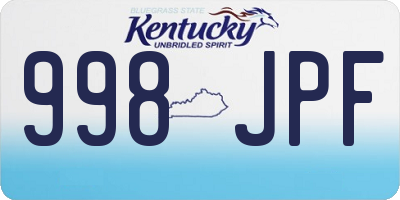 KY license plate 998JPF