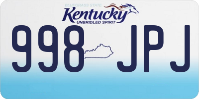KY license plate 998JPJ