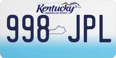 KY license plate 998JPL