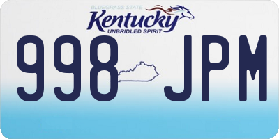 KY license plate 998JPM