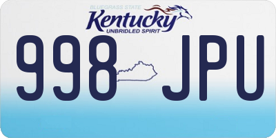 KY license plate 998JPU