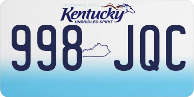 KY license plate 998JQC