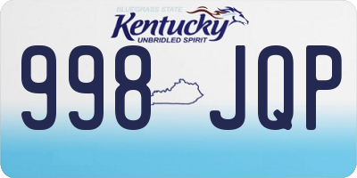 KY license plate 998JQP