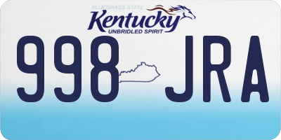 KY license plate 998JRA