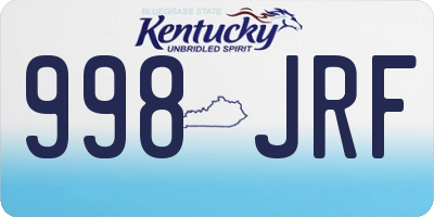 KY license plate 998JRF
