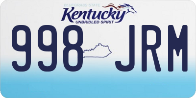 KY license plate 998JRM