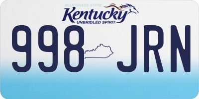 KY license plate 998JRN