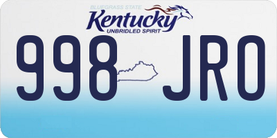 KY license plate 998JRO