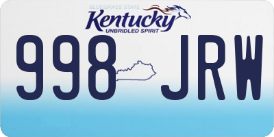 KY license plate 998JRW