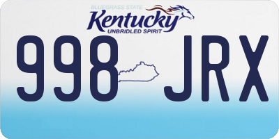 KY license plate 998JRX
