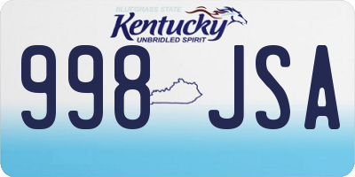 KY license plate 998JSA