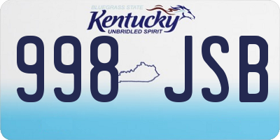 KY license plate 998JSB