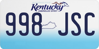 KY license plate 998JSC