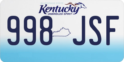 KY license plate 998JSF
