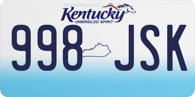 KY license plate 998JSK