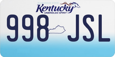 KY license plate 998JSL