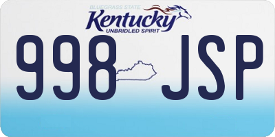 KY license plate 998JSP