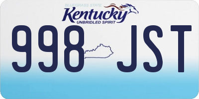 KY license plate 998JST