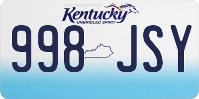 KY license plate 998JSY